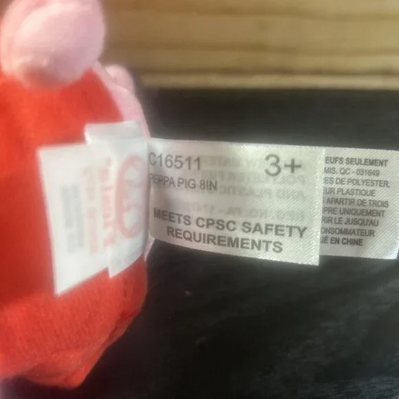 Fiesta Peppa Pig Plush Stuffed Animal Doll Toy 8” Pink in red dress W/ Tush tags - Picture 3 of 5
